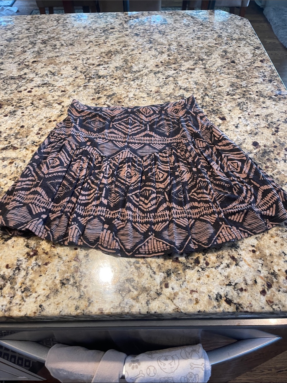 Full Tilt Black and Blush Geometric Circle Skirt